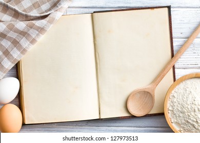 the old blank recipe book - Shutterstock ID 127973513