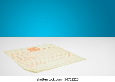 Old Blank United Kingdom Birth Certificate