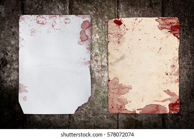 Old Bloody Papers On Wood