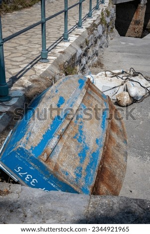 Old blue boat in Croatia