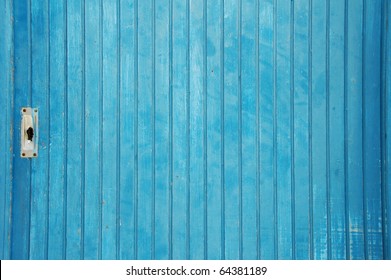 old blue door closeup