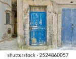 Old blue doors in Morocco at street