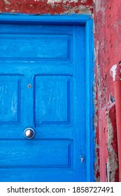 
Old Blue Neighborhood Door Ajar