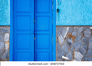 
Old Blue Neighborhood Door Ajar