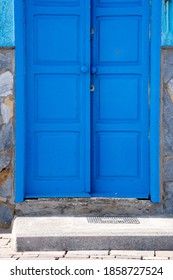 
Old Blue Neighborhood Door Ajar