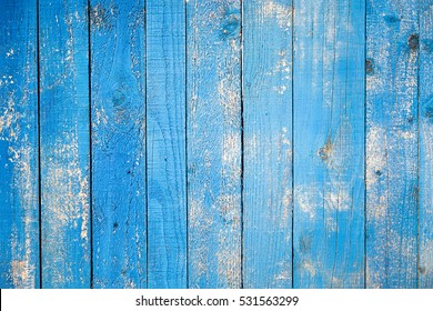 Old Blue Painted Wood Wall. Vintage Background