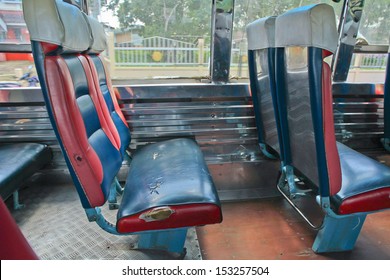 Old Blue Seat On Bus