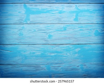 Old Blue Wooden Background.