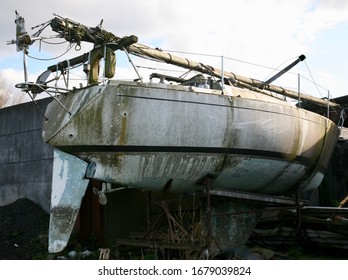 An old boat in the boatyard