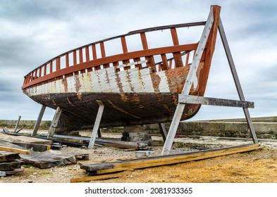 Old Boat Hull Under Repair