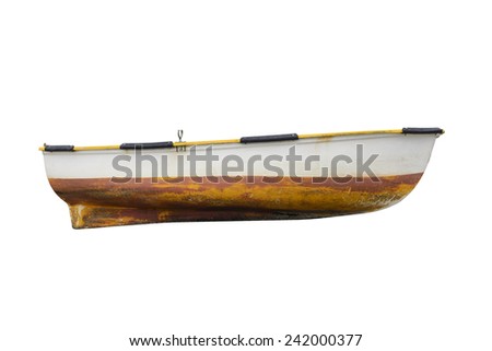 old boat isolated on a white background