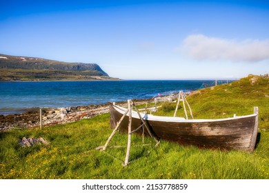 Old Boat From Sea Sami Culture In Finnmark, Norway