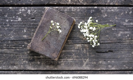 Old Book And Flower Branches