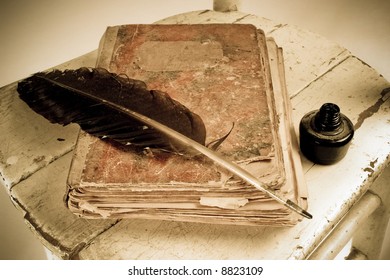 Old Book Quill Black Ink Stock Photo 8823109 | Shutterstock