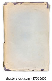 An Old Book With Tattered Dust Jacket And Stains. With Clipping Path For Easy Isolation.