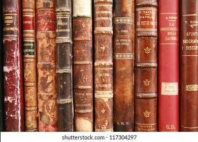 old books at display on a market