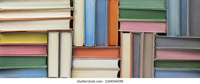 Lot of old books forming a texture - Shutterstock ID 1244544598
