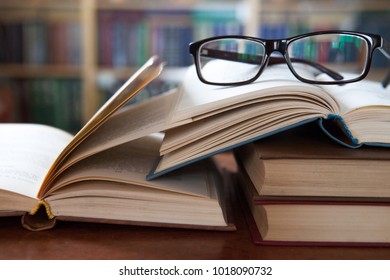 Old books in the Library . - Shutterstock ID 1018090732