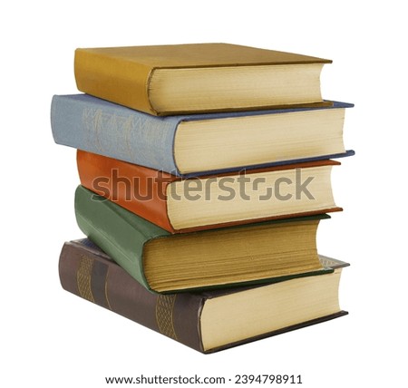 Old books Stack isolated on white background