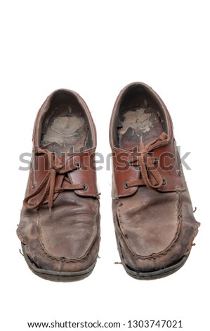 Old boot over white