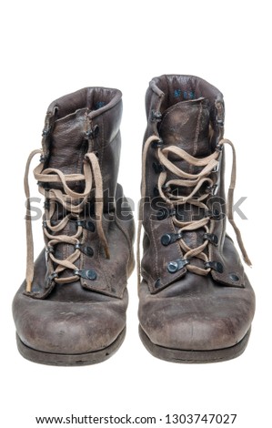 Old boot over white