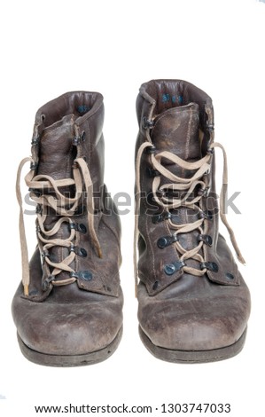 Old boot over white