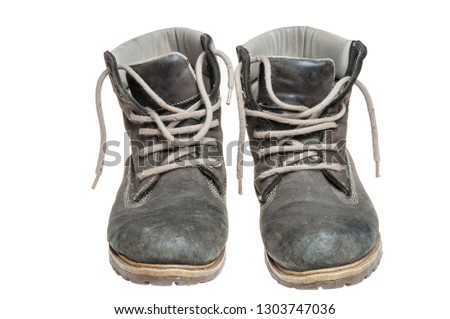 Old boot over white
