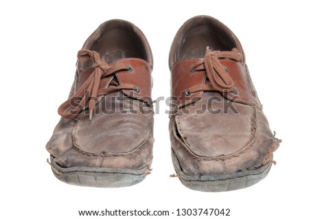 Old boot over white