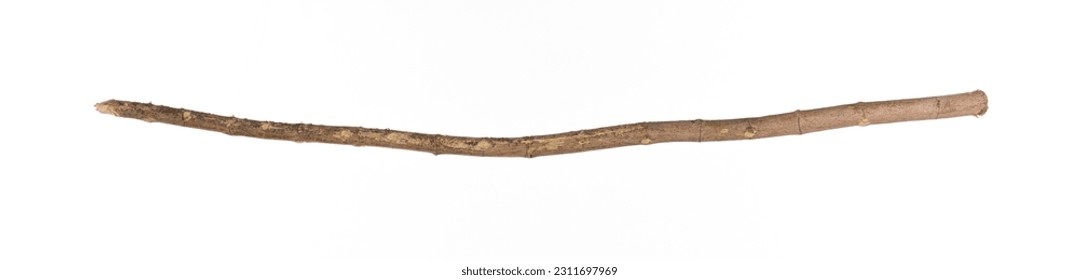 old bough wooden stick isolated on white background
