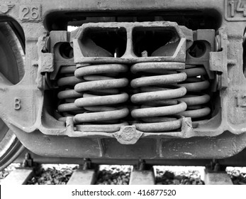 Old Boxcar Springs In Black And White      