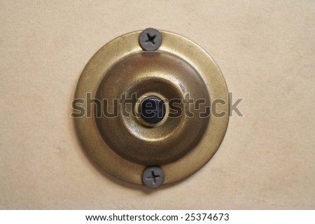 Old brass doorbell button