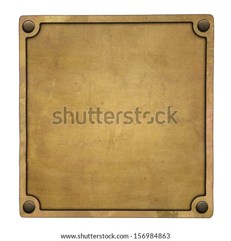 Old brass plate (clipping path)