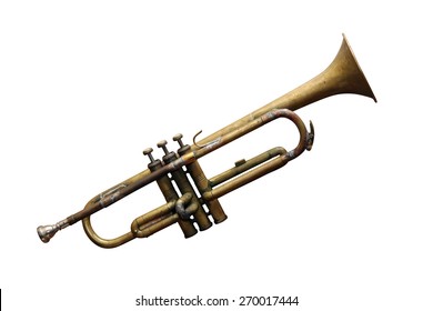Old brass trumpet