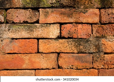 Old Brick  Beside Foundation Of Pagoda