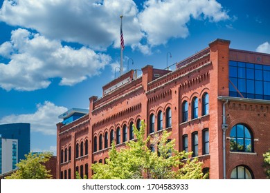 Old Brick Building By The Platte River In Downtown Denver