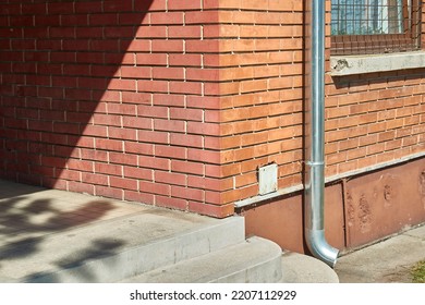 Old Brick Wall Of A Public School Building