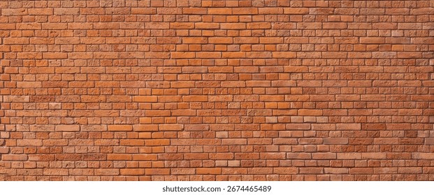 Old Brick Wall Texture Background, Red Brick Blocks Wall, Ancient Bricks Fence, Retro Stonewall with Copy Space, Brickwork Exterior Mockup