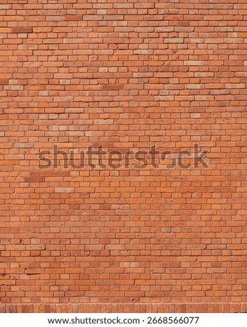 Old Brick Wall Texture Background, Red Brick Blocks Wall, Ancient Bricks Fence, Retro Stonewall with Copy Space, Brickwork Exterior Mockup