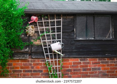 Old Brick And Wood Shed In The Garden