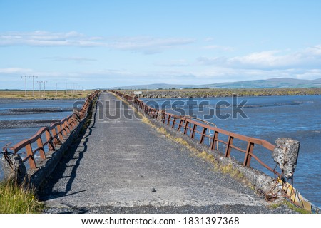 The old bridge across river Markarfljot in the countryside of south Iceland Stock photo © 