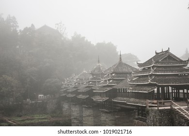 Old Bridge And Foggy Day In Gui Lin China