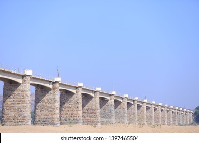 Old Bridge Over Ancient Dry Banas River