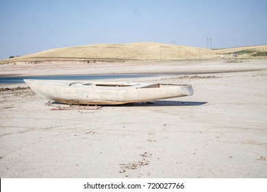The old broken boat on the beach