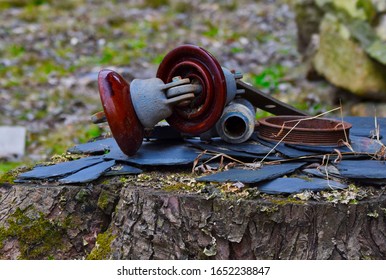 An Old Broken Light Fixture