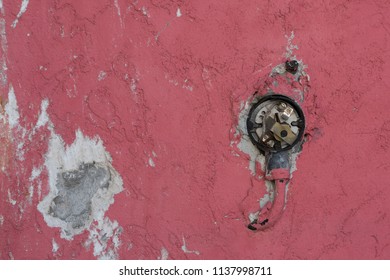 Old Broken Light Switch On The Wall