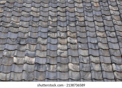 Old And Broken Roof Tiles.