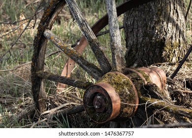 Old And Broken Wagon Wheel