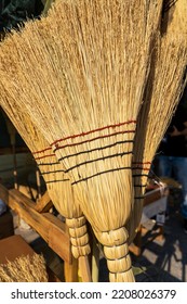 Old Broom Made Of Grass And Bush