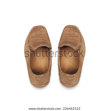 Old brown leather shoes