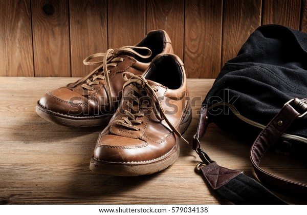 Old Brown Leather Shoes Men On Stock Photo (Edit Now) 579034138